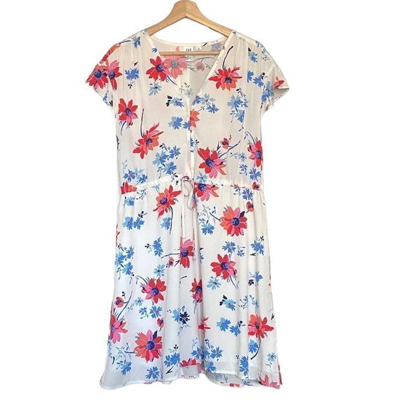 Gap Floral White Lightweight Midi Shortsleeved Sundress - Picture 2 of 9